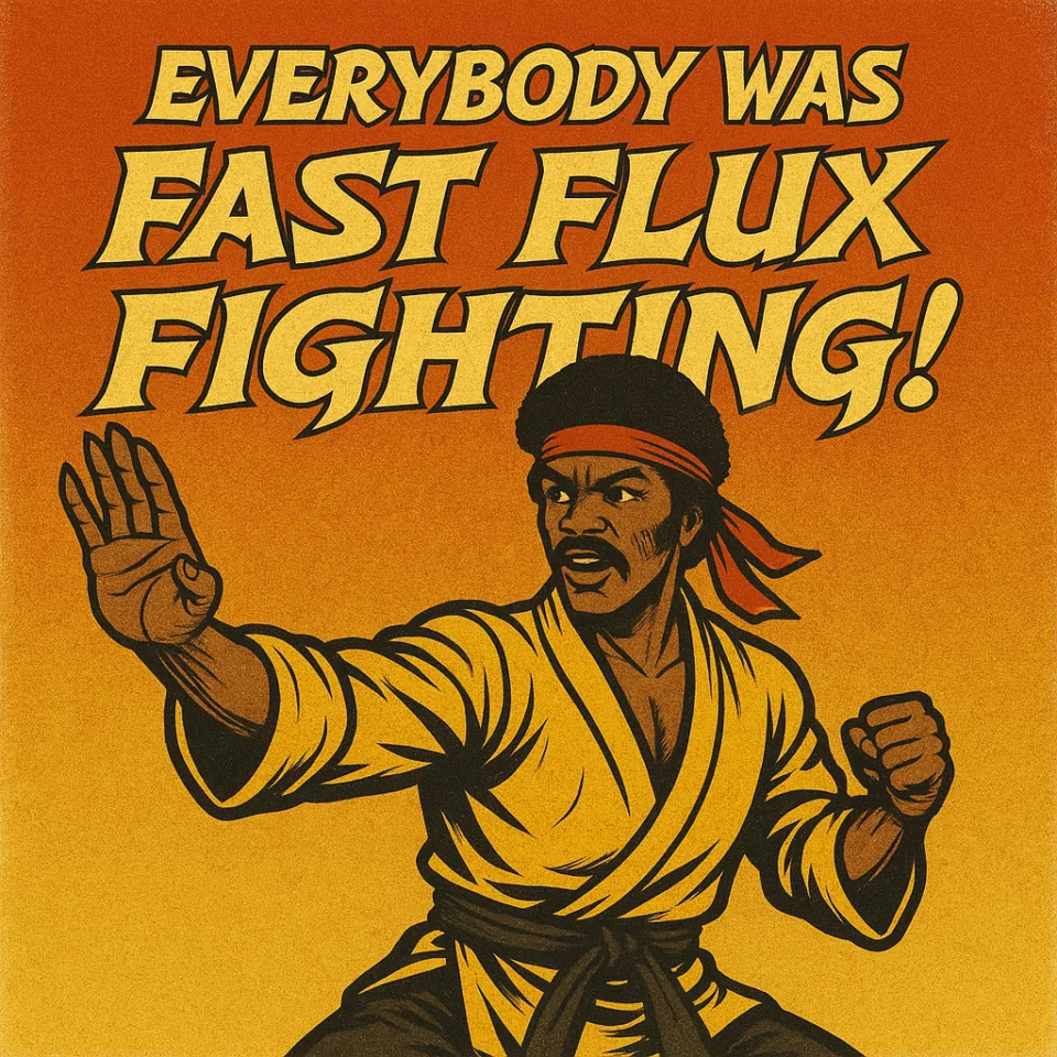 Illustration of fast flux attack with rotating IP addresses and proxy servers.